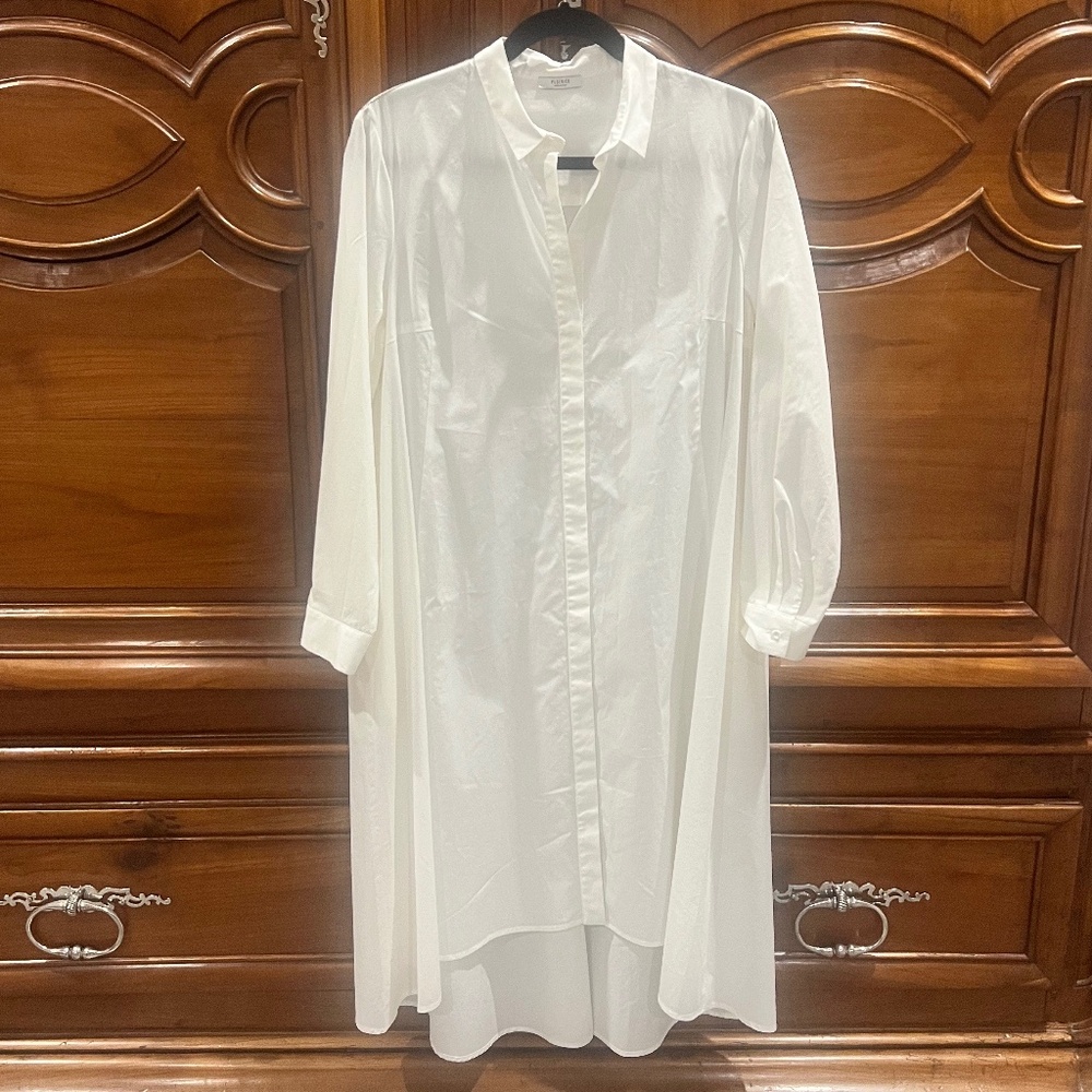 Peserico White Long Shirt Dress